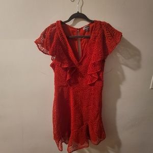 Chelsea28 Red Lace Dress